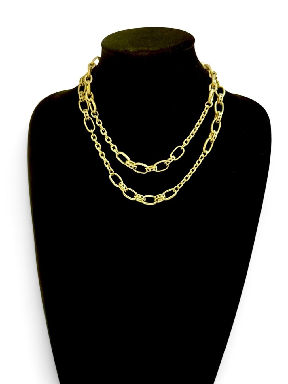 LOFT Gold Link Station Necklace with Black Crystal Accents | NWT - Picture 2 of 6